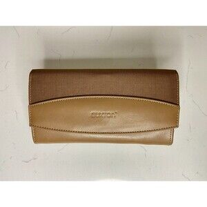 Buxton Vintage Genuine Leather Crossbody Purse Organizer Tan Brown Multi Pocket